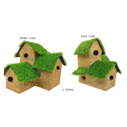 Multi Triangle Grass Bird Houses